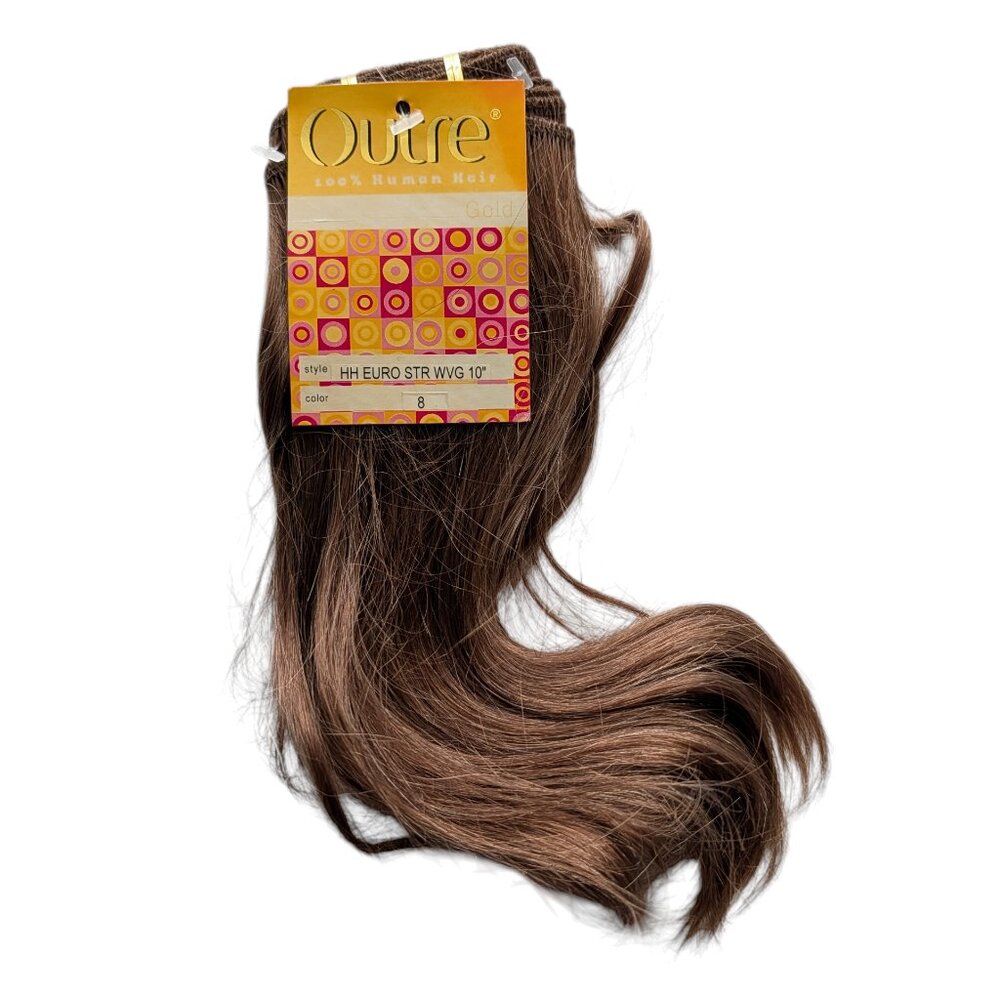 Outre Gold Hair Extensions Wig HH EURO STR WVG 10" Color 8 NWT *STATIC*